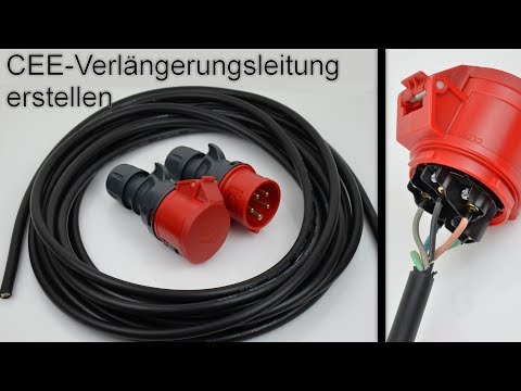 400V CEE Verlängerungsleitung erstellen / Verlängerungskabel herstellen / anschließen