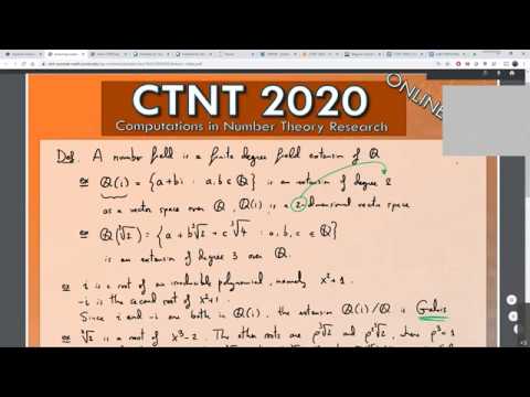 CTNT 2020 - Computations in Number Theory (by Alvaro Lozano-Robledo) - Lecture 1