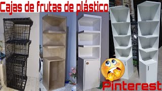 CAJAS de FRUTAS de PLÁSTICO, CARTON Y PINTURA MIRA QUE INCREIBLE ”MUEBLE” para baño