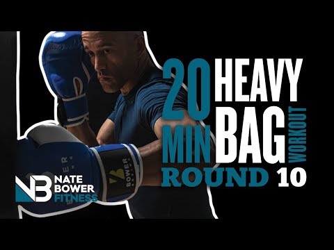 Ultimate 20 Minute Heavy Bag Workout Round 10 | NateBowerFitness