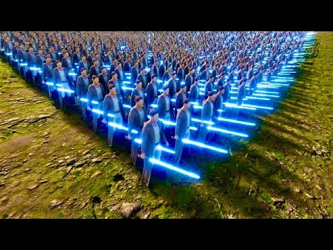 10,000 LASER KNIGHTS vs 1 MILLION SPARTANS Ultimate Epic Battle Simulator 2 | UEBS2