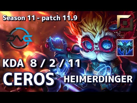 【EUWサーバー/P1】DFM Ceros ハイマーディンガー(Heimerdinger) VS RNG Xiaohu ジェイス(Jayce)TOP-Patch11.9 EUW Ranked【LoL】