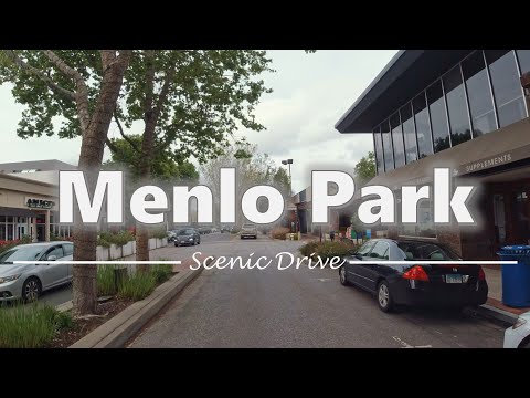 Driving in Downtown Menlo Park, California - 4K60fps