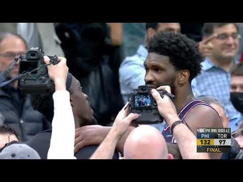 Embiid and Siakam embrace as countrymen following the tough series 🤝