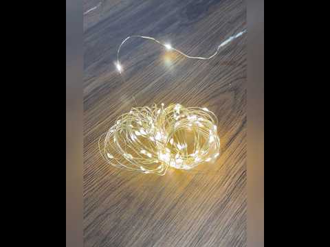 LED гірлянда новорічна від Батареєк 100 LED 2 в 1 (10м), колір Теплий білий