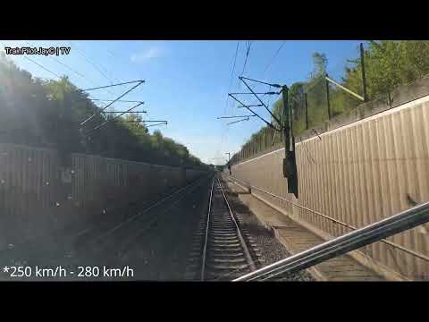 280 km/h Führerstandsmitfahrt ICE: Stuttgart Hbf - Karlsruhe Hbf via Bruchsal | TrainPilot Jay©