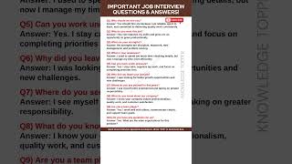 10 Most Important Interview Questions and Answers