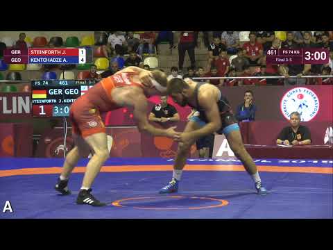 BRONZE FS - 74 kg: J. STEINFORTH (GER) v. A. KENTCHADZE (GEO)