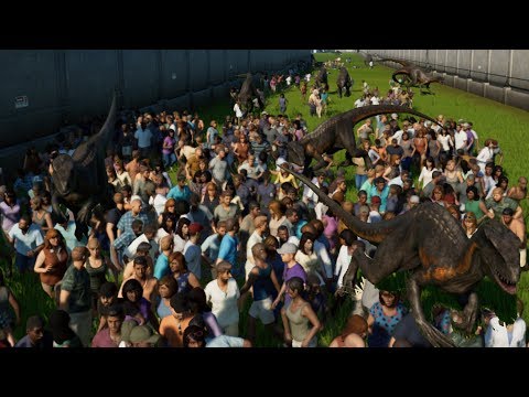 10 INDORAPTORS vs 2000 PEOPLE - Jurassic World Evolution