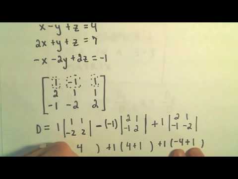 Cramer's Rule to Solve a System of 3 Linear Equations - Example 2