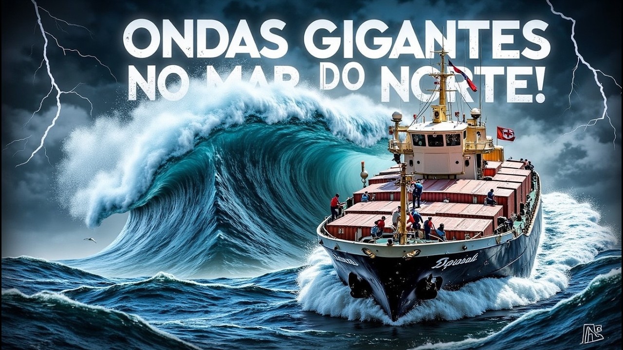 Navio Enfrenta Ondas Gigantes no Mar do Norte e Resgata Sobreviventes