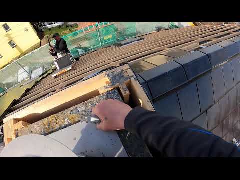 Schiefer Schuppen an Schornstein decken - Teil 4 - Dachdecker Döbeln