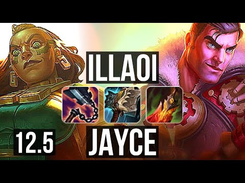 ILLAOI vs JAYCE (TOP) (DEFEAT) | 9 solo kills, 2.2M mastery, 900+ games, Godlike | KR Diamond | 12.5
