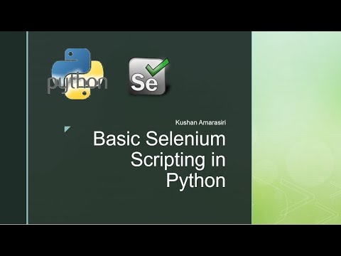 Selenium Python Scripting Part 01