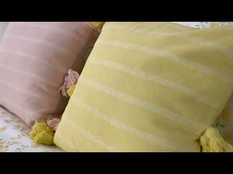 Clover by Jo 20 x 20 Chunky Tassel Cotton Pillow