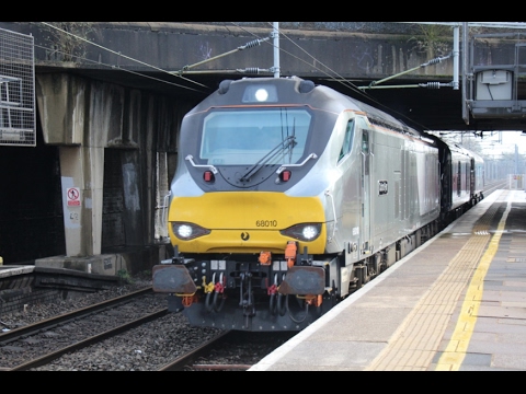 (HD) Chiltern 68010 + DRS 68009 + 57309 (0K69 Wembley - Crewe) @ HRW 04/02/2017