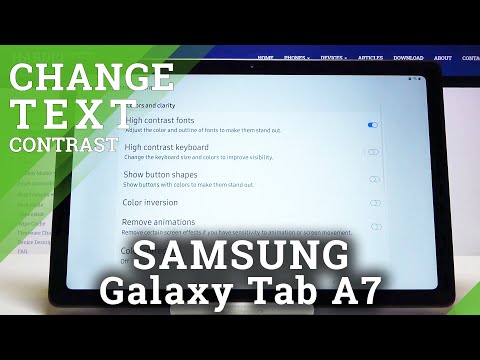 High Contrast Text Activating - SAMSUNG Galaxy TAB A7 Display Settings