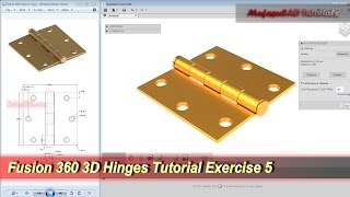 Fusion 360 3D Sketch Hinges | Tutorial Beginner | Exercise 5