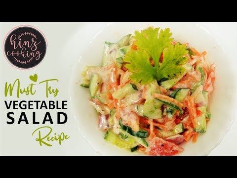 How to Make Healthy Vegetable Salad for Lunch Dinner | Healthy Vegetable Salad Recipe - Hinz Cooking