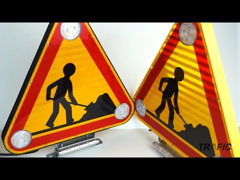 Triangle LED d'intervention pour chantier - Triflash avec film rétroréfléchissant AK5, 12 LEDs dernière génération, taille 500mm ou 700mm_6
