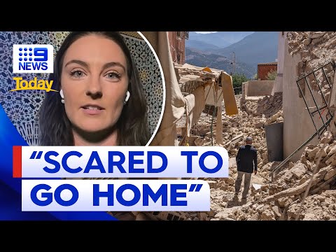 Cracked buildings and fears of aftershocks following Morocco earthquake | 9 News Australia