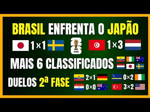 COPA DO MUNDO 2026 | BRASIL PEGA O JAPÃO NA 2ª FASE | MAIS 6 CLASSIFICADOS | DUELOS CONFIRMADOS