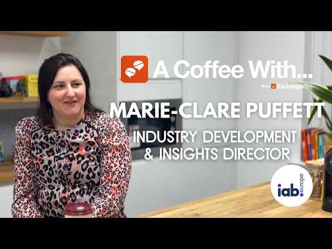 Shot of Marie-Clare Puffett, industry development & insights director at IAB Europe, in the ExchangeWire kitchen for a coffee chat.