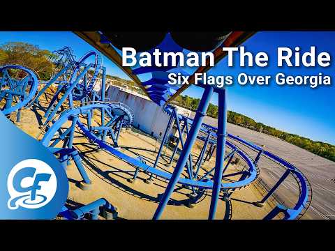 Back row point of view footage of Batman The Ride