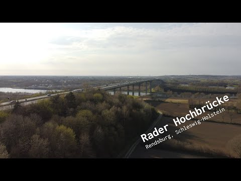Autobahn A7 - Rader Hochbrücke - Rendsburg, Schleswig-Holstein (Drohnenflug)