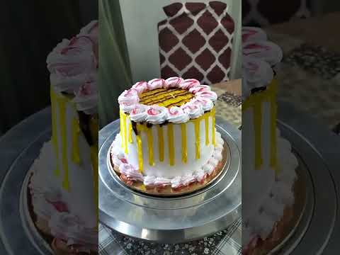 Yellow colour cake decoration