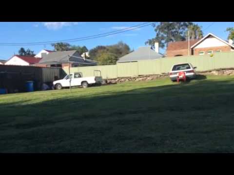 Kicking the ball in the car