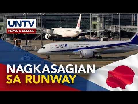 Pakpak ng dalawang eroplano sa Japan, nagkasagian sa runway