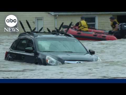 'Like driving through a war zone': Flood crisis after deadly Midwest storms