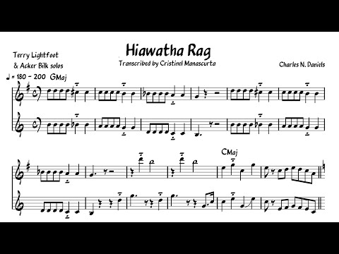 Acker Bilk & Terry Lightfoot - Hiawatha Rag, clarinet duo (transcription)