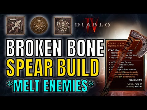 Diablo 4 - BROKEN NECROMANCER BUILD - Bone Spear Crit. Damage Early Game Build