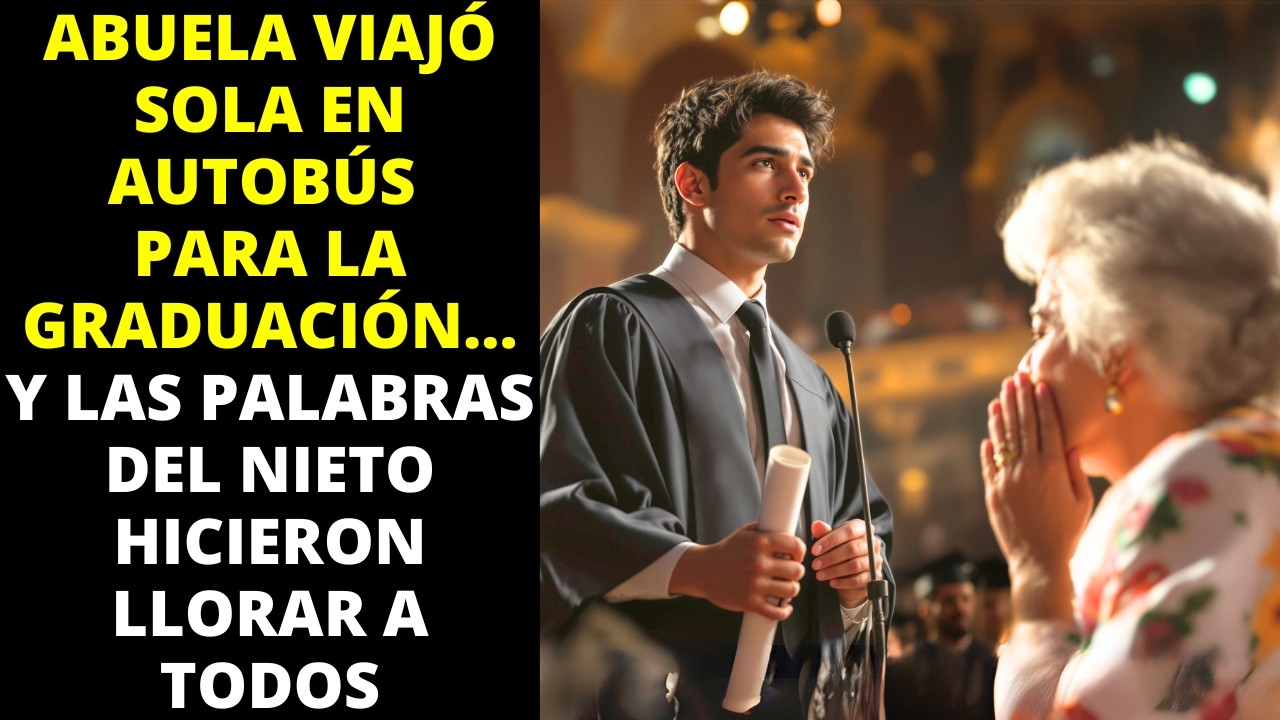 ABUELA VIAJÓ SOLA EN AUTOBÚS PARA LA GRADUACIÓN... Y LAS PALABRAS DEL NIETO HICIERON LLORAR A TODOS