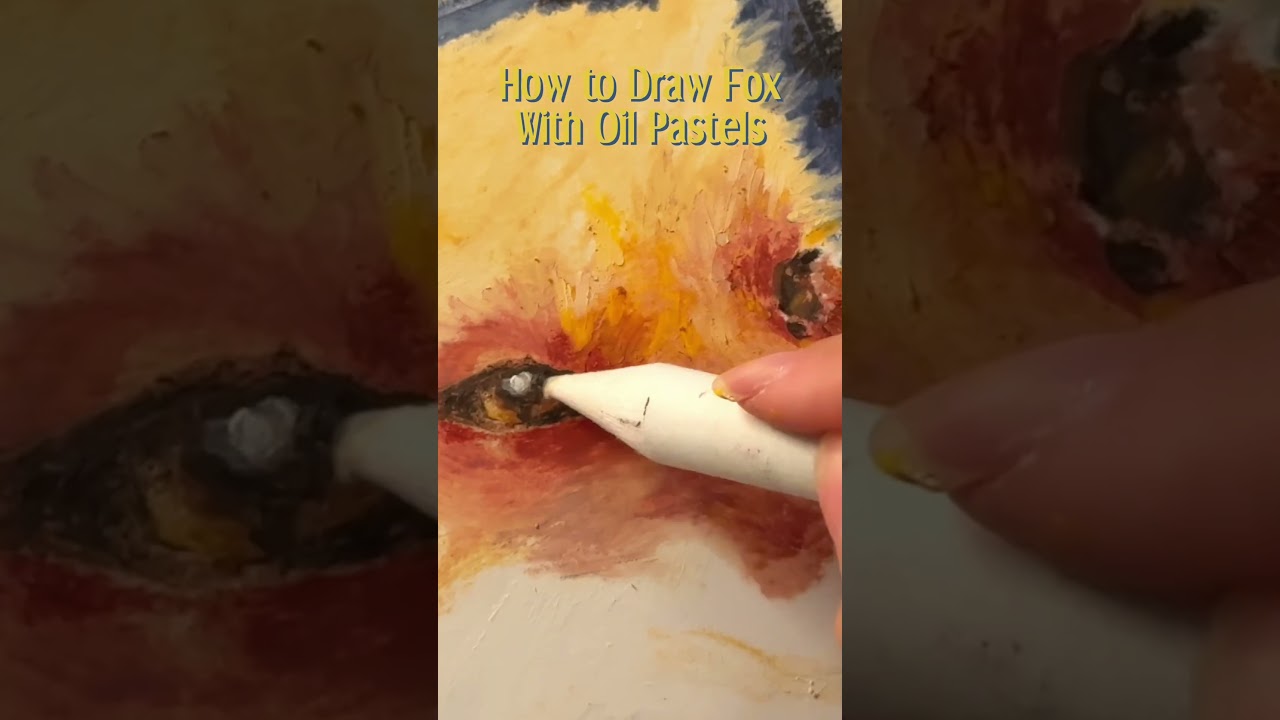 How to draw Fox with Oil pastels🦊🧡 #howtodraw #oilpastel #painting #art #animals #portrait