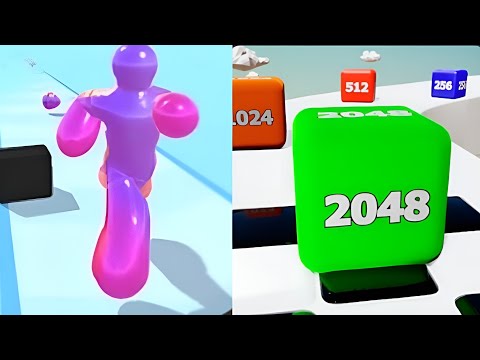 Jelly Runner VS 2048 Jelly Cube - All Level Gameplay Android iSO