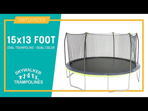 15' x 13' Oval Trampoline - Lime Green & Navy