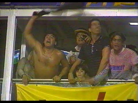 Diego Maradona at Boca v River match