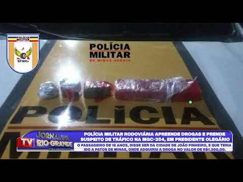 PMR apreende drogas e prende suspeito de tráfico na MGC-354, em Presidente Olegário