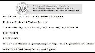 ALERT! HHS Doomsday Prepping ALL Medicare & Medicaid Providers