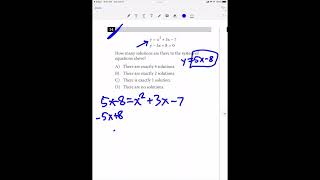 College Board SAT TEST 8 — MATH NO CALCULATOR Question #14 (Systems of Equations)