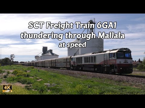 High Speed SCT Freight Train 6GA1 at Mallala!