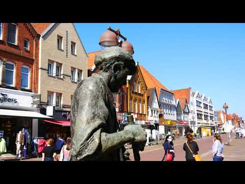 Nienburg, durch die Altstadt an der Weser - Nienburg, old town on the Weser in 4K