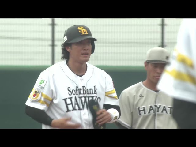 【ファーム】先制の一打!! ホークス・大友宗 変化球を捉え右中間を破るタイムリー２ベース!! 2025年5月18日 福岡ソフトバンクホークス 対 くふうハヤテベンチャーズ静岡