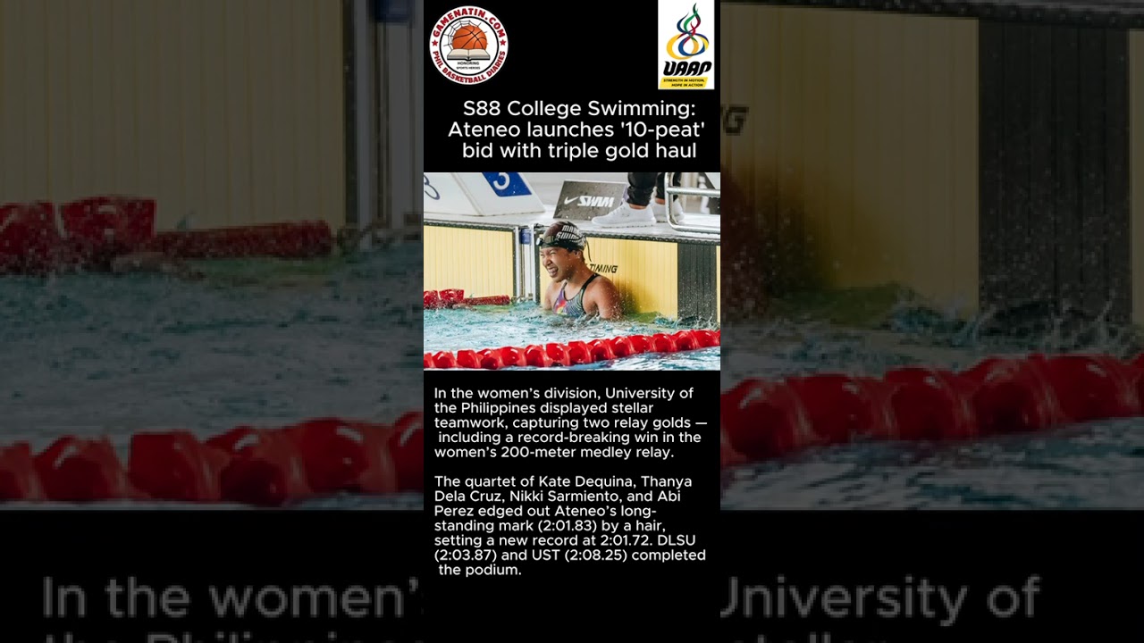 UAAP College Swimming: Ateneo, UP lead after day 1