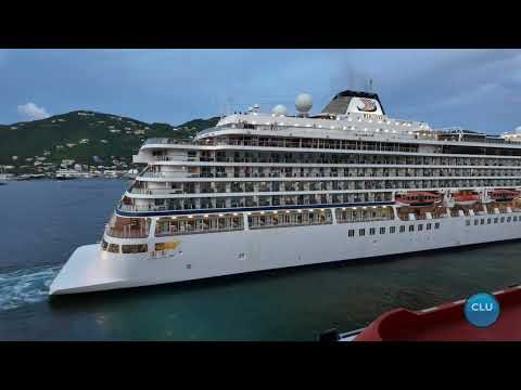 Thumbnail for MSC Magnifica Balcony View of Viking Ship Leaving Port | Stunning 4K Scene