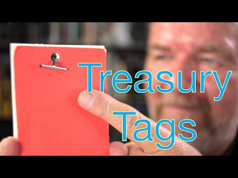 Part of a video titled Confessions of an Office Supply Junky Episode 38: Treasury Tags