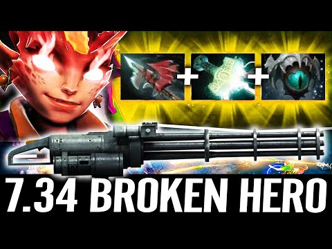 WTF MACHINE GUN ATTACK SPEED Mid Dark Willow Mjollnir + Eye of Skadi Max Damage 7.34 DotA 2